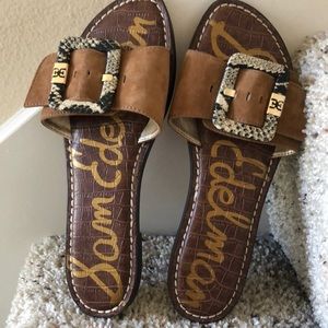 Sam Edelman sandals animal print buckle with adjustable strap. Size 7.5